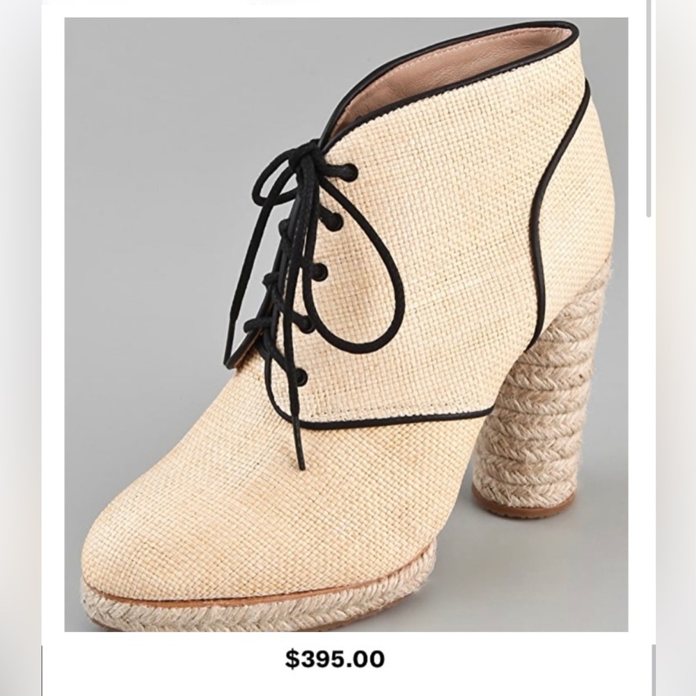 NWOT Loeffler Randal Nadia Raffia Booties